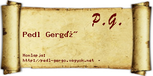 Pedl Gergő névjegykártya
